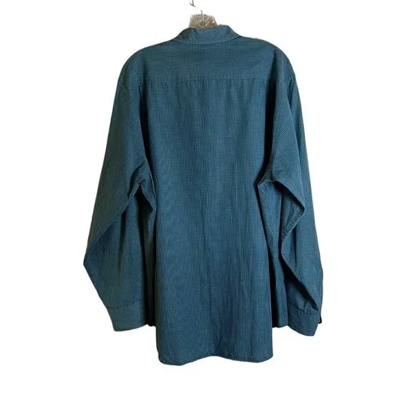 DKNY Men's Blue & Black Plaid Button Down Oxford Shirt Size Extra Large - Picture 7 of 9